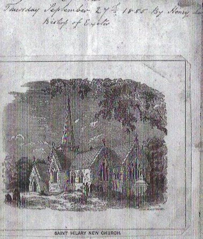 The new church, consecrated by the Bishop of Exeter 27th September 1855